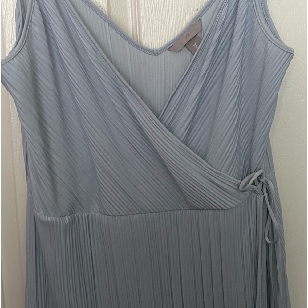 H&M light blue pleated dress size L. Worn only once